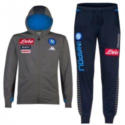 Survetement d'entrainement capuche SSC Napoli 2019/20 gris/bleu - Kappa