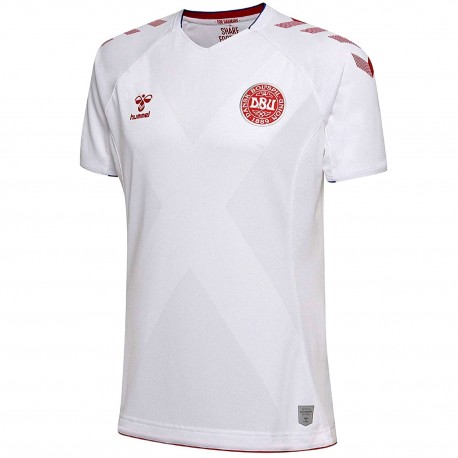 Denmark National Team Away Football Shirt 2018 19 Hummel