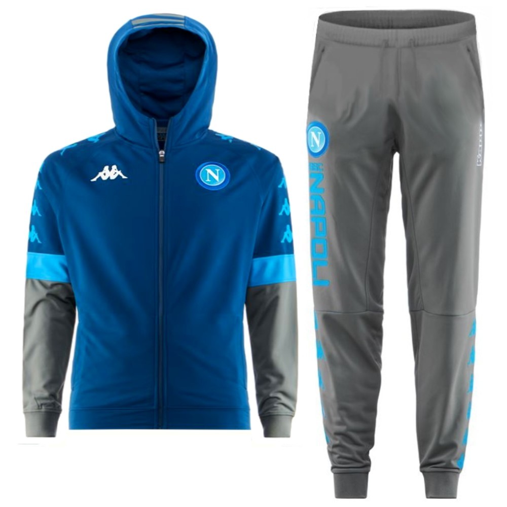 Tuta rappresentanza cappuccio blu/grigio SSC Napoli UCL 2019/20 - Kappa