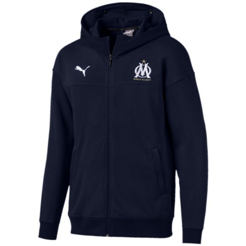 OLYMPIQUE DE MARSEILLE Giacca Antivento Ufficiale OM – Collezione Fan Con Logo Ricamato