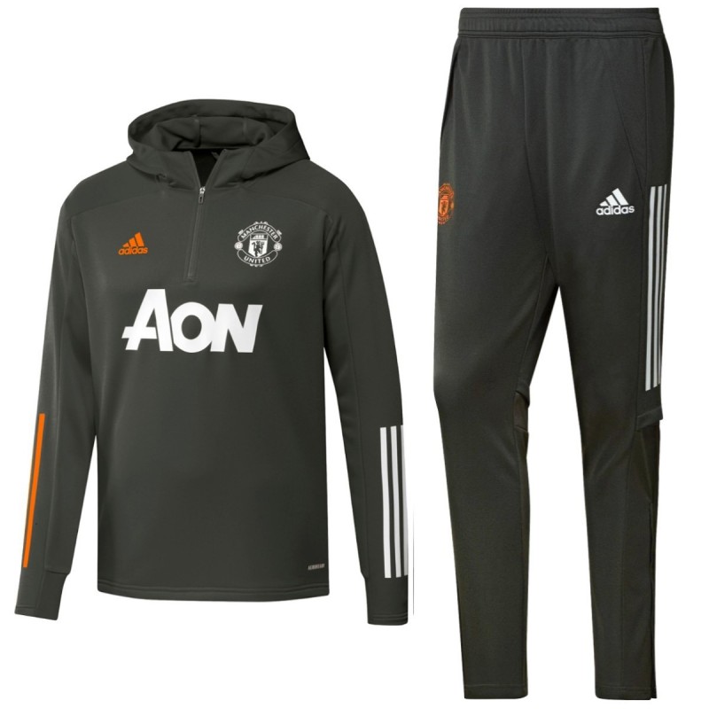 Survetement entrainement capuche Manchester United 2020 21 Adidas
