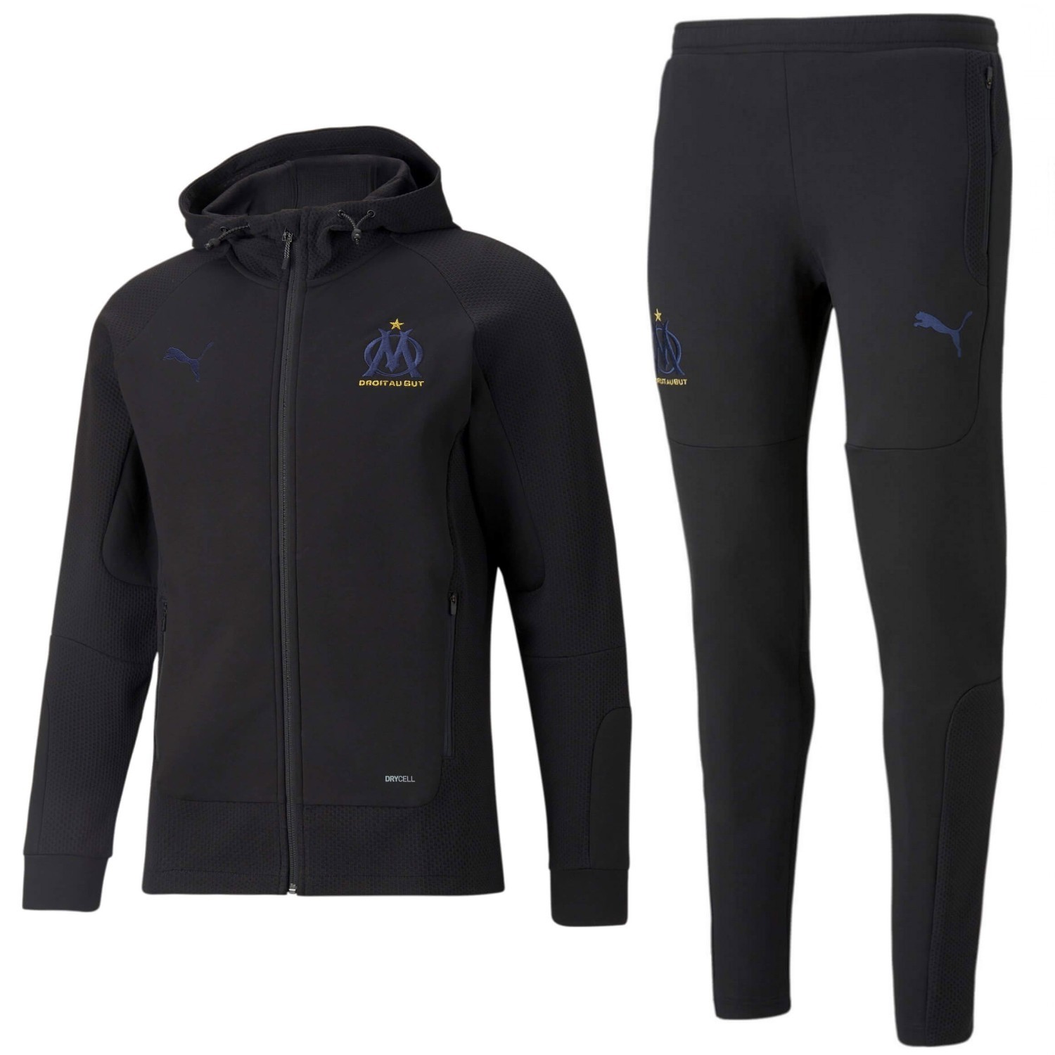 Olympique Marseille black casual presentation sweat tracksuit 2021