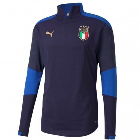 Felpa tecnica allenamento blu nazionale Italia 2020/21 - Puma