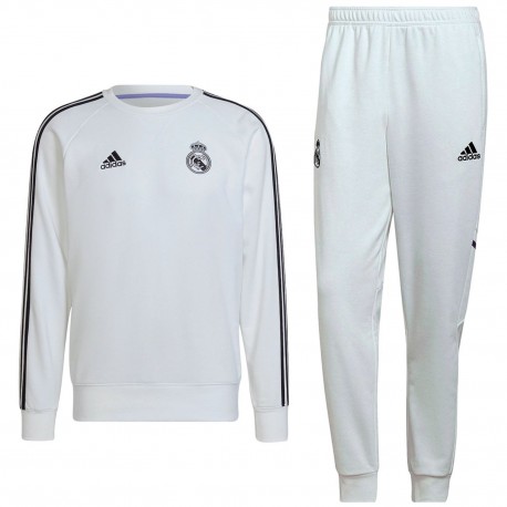 Survetement sweat d'entrainement Real Madrid 2022/23 blanc - Adidas
