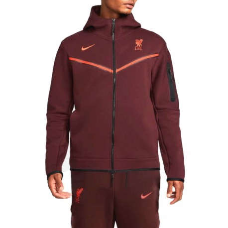 Liverpool FC Tech Fleece dunkelrot präsentationsanzug 2023 - Nike
