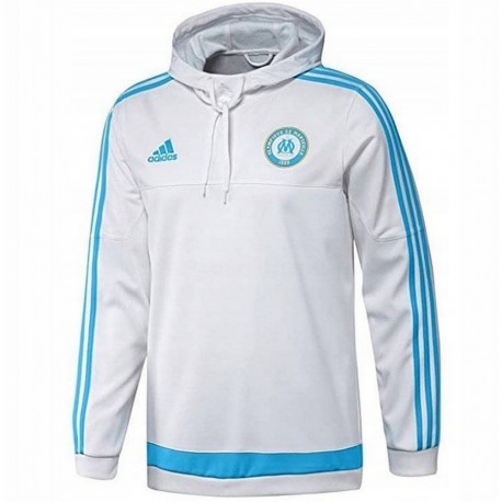 Sweat top capuche d'entrainement Olympique Marseille 2015/16 blanc - Adidas