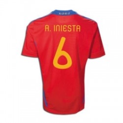 Spain National Jersey Home 10/12 Iniesta 6 by Adidas
