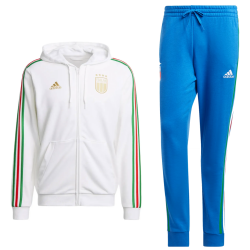 Italy white/blue Casual 3s presentation tracksuit 2024/25 - Adidas