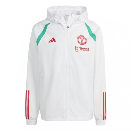 Giacca a vento bianca allenamento Manchester United 2023/24 - Adidas