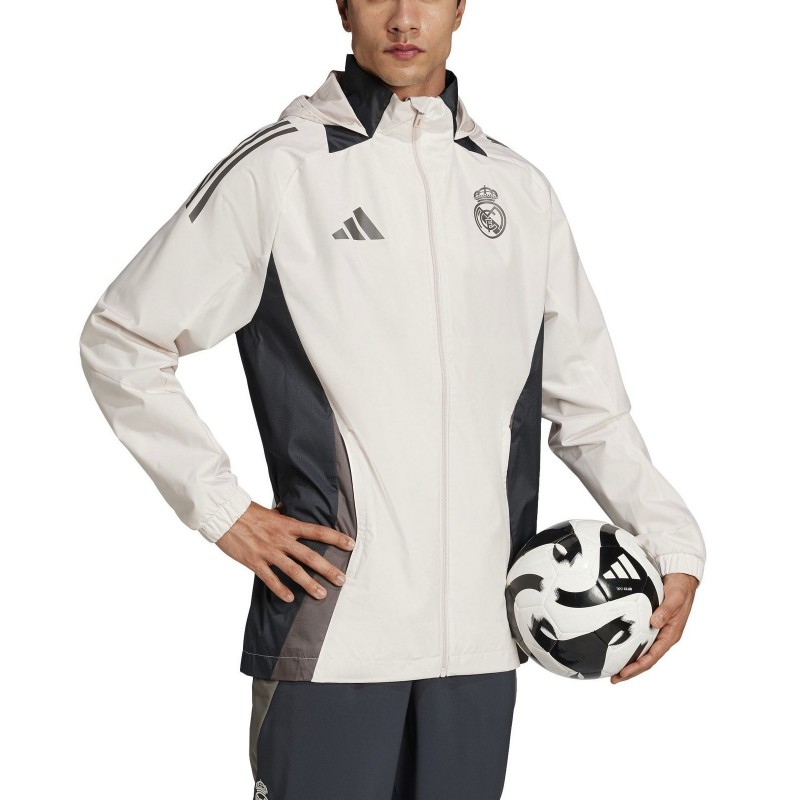 Veste Coupe-vent Real Madrid - Collection Officielle, Taille Homme, Polyester