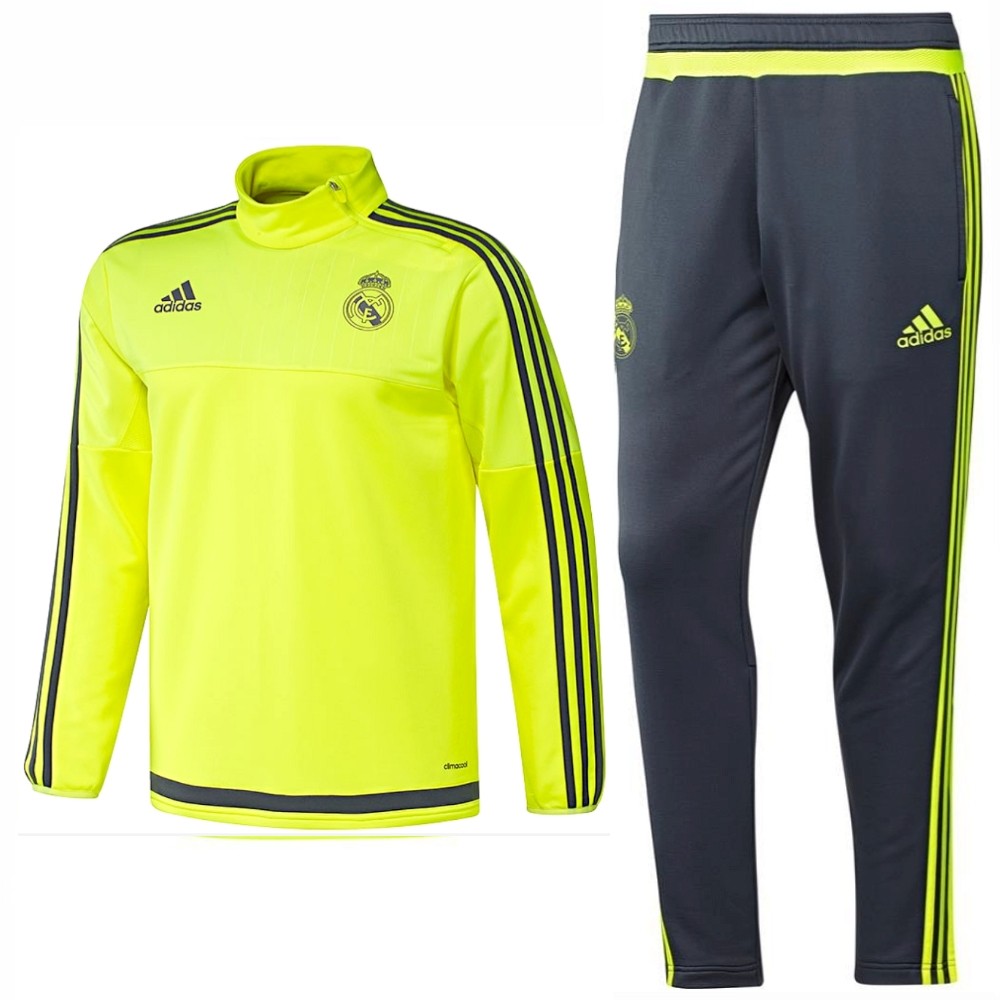 Survetement technique d'entrainement Real Madrid 2015/16 fluo - Adidas -  SportingPlus.net