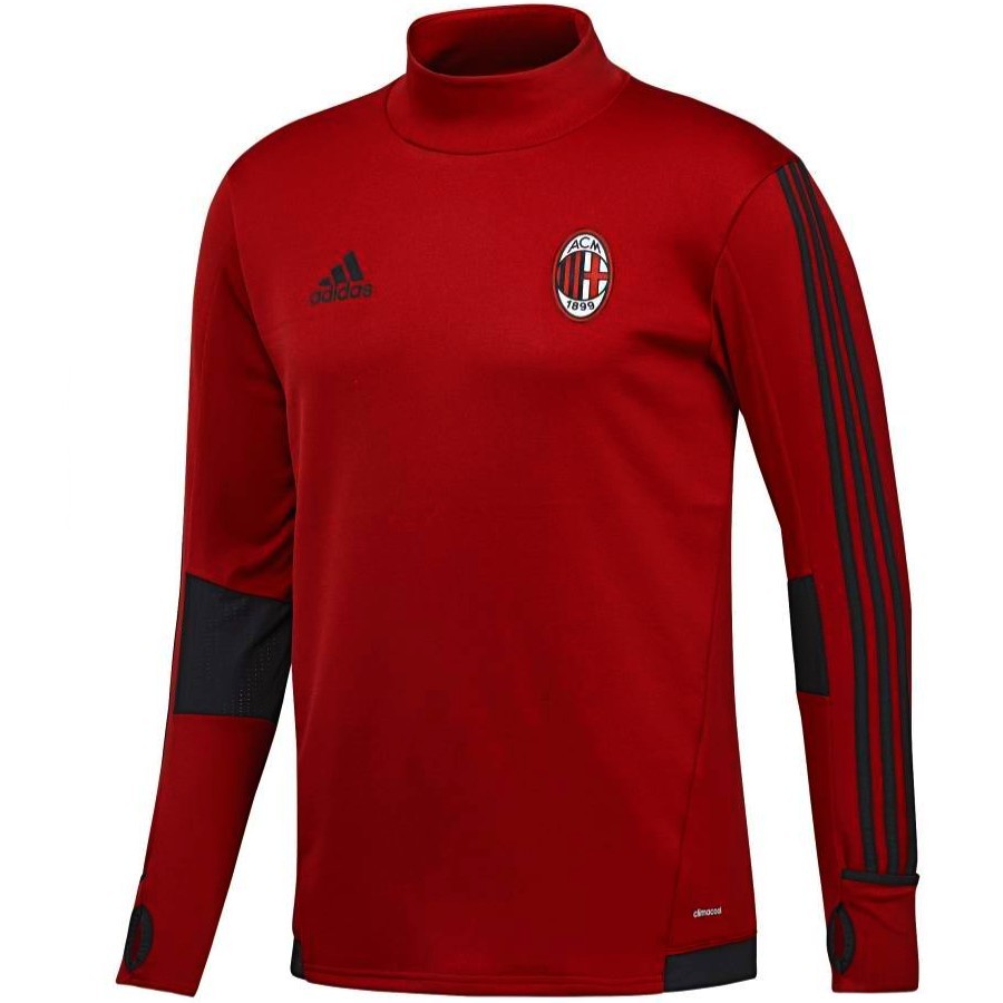 AC Milan red/black training technical sweatshirt 2017/18 - Adidas -  SportingPlus.net