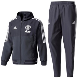 Survetement de presentation Manchester United 2017/18 gris foncé - Adidas