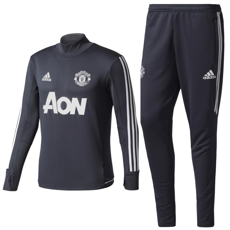 Manchester United technical trainingsanzug 2017 18 dunkelgrau Adidas SportingPlus