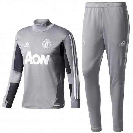 Manchester United grey training tech tracksuit 2017/18 - Adidas