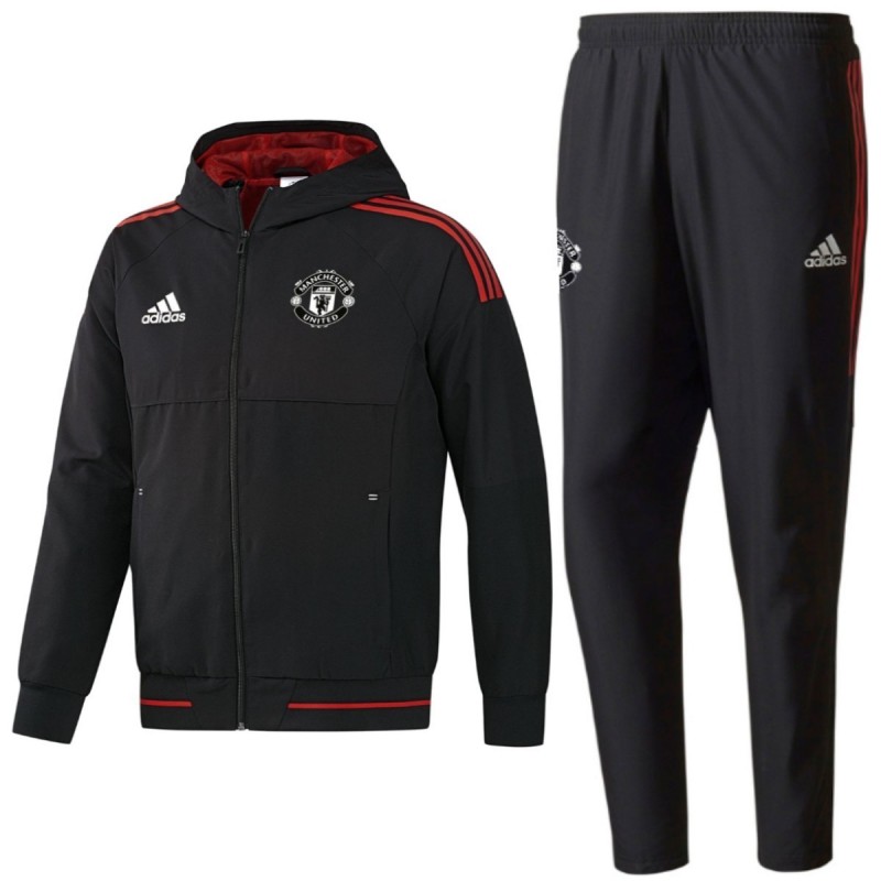 Chandal negro de presentacion Manchester United UCL 2017\/18 - Adidas