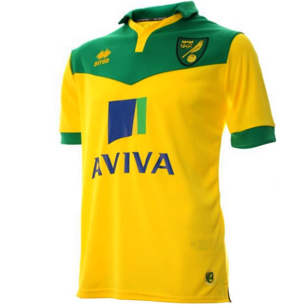 Maillot Domicile Norwich City 2018-2019 Errea, Taille M, Jaune, état D'occasion (voir Photo)