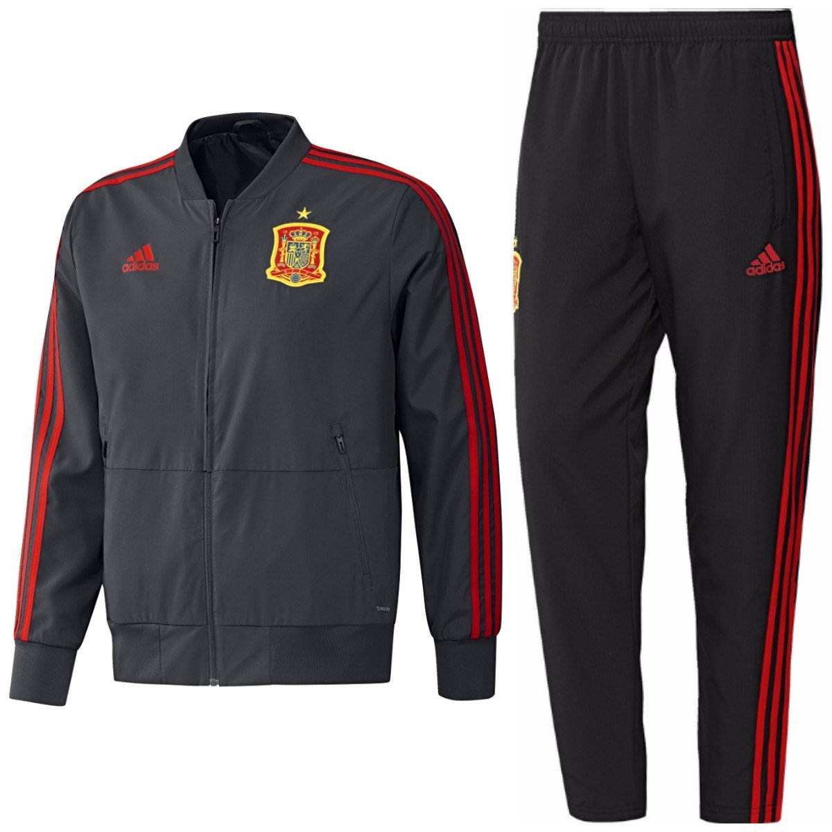 Spain grey training presentation tracksuit 2018 19 Adidas